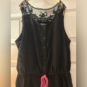NWOT Japna Kids Girls Cute Black Lace Romper